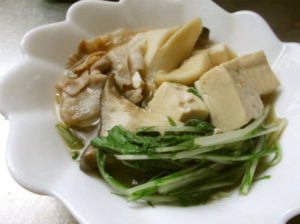 水菜と豆腐の煮物