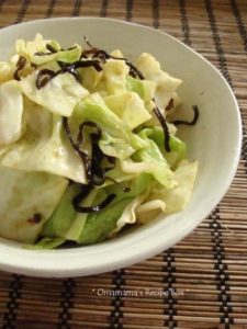 キャベツの胡麻こんぶ和え